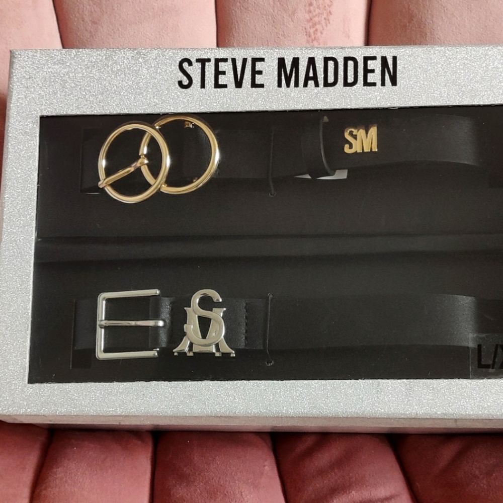 Steve Madden Belt Set Pack of 2 Belts L/XL